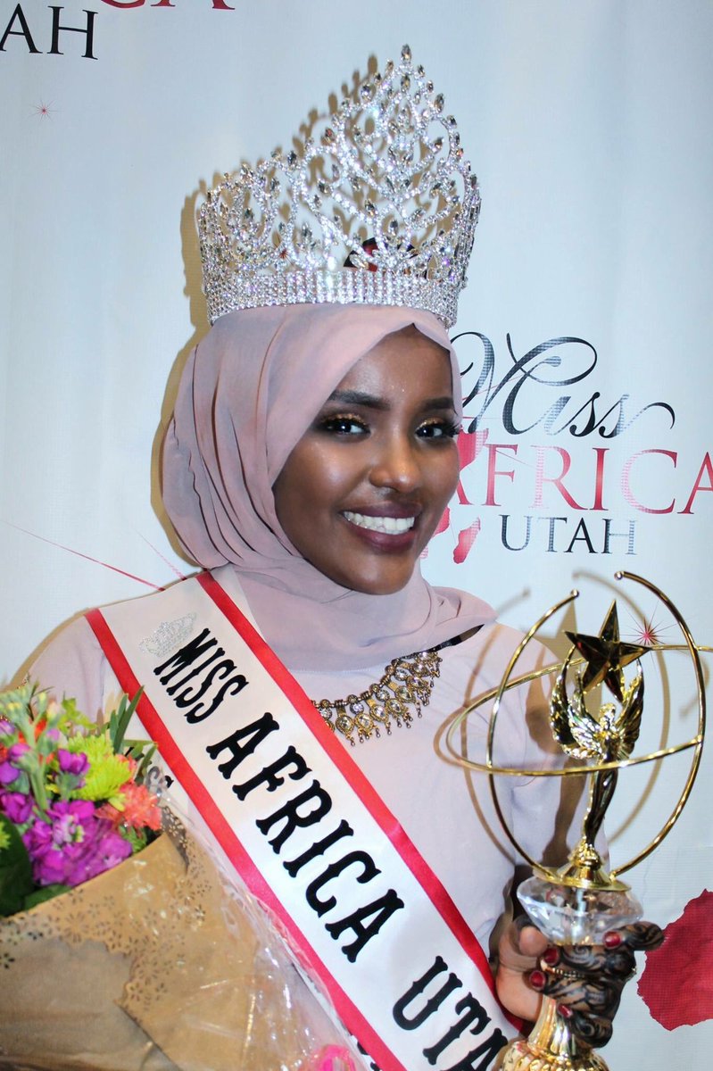 SistersDahir's tweet photo. Our sister Asma was crowned Miss. Africa Utah 2017 with ambition to combat all stereotypes placed on Black Muslim females. Link: https://t.co/bxKnJpXtUj