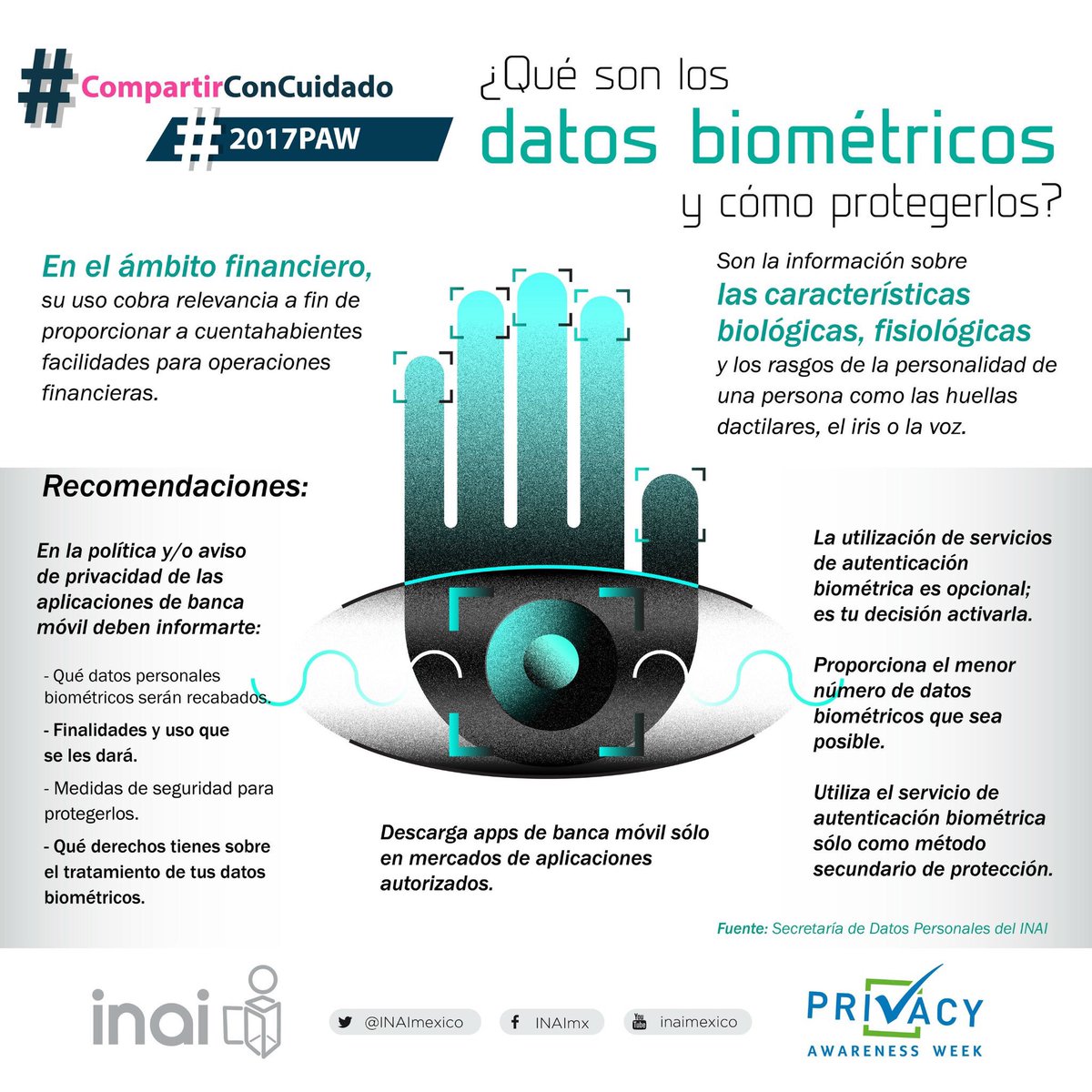 ITAIPUE's tweet photo. #TomaNota y conoce qué son los datos biométricos y cómo puedes protegerlos. Cuida tus #DatosPersonales #CompartirConCuidado https://t.co/9XVD5hJCcr