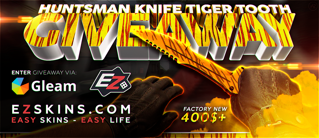 e_Giveaways_com's tweet photo. 🎁 Huntsman Knife Tiger Tooth 🎁 👥 EZskins 👉 https://t.co/WLj8srq7Qv 🙏 💙RT for more daily GA's!💙 #csgogiveaway #skin #csgo #gleam #giveaway https://t.co/h0617tu1mU