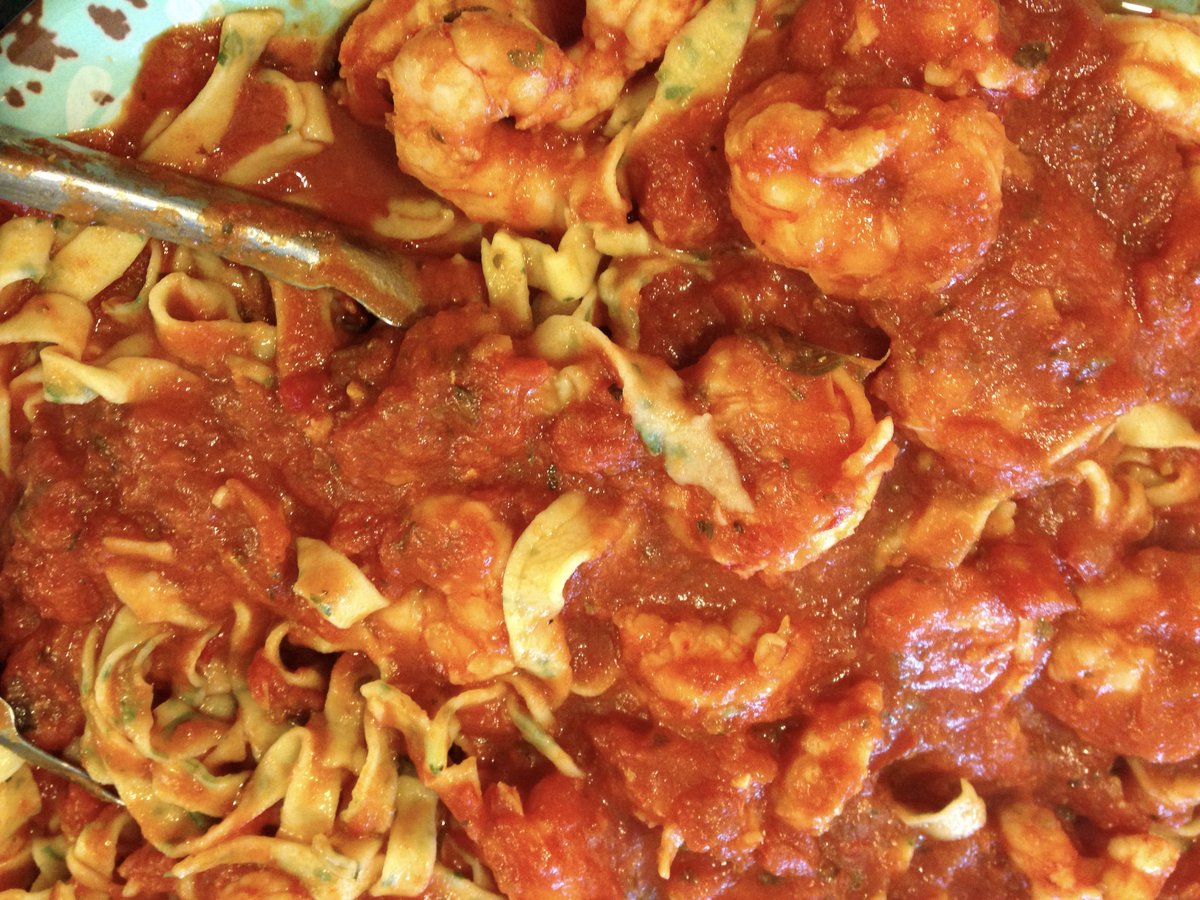 Chef_Paulette's tweet photo. super savory #shrimp with fresh made #fettuccine at my class on Saturday. Favorite fab family recipe https://t.co/gKrpTbowEc