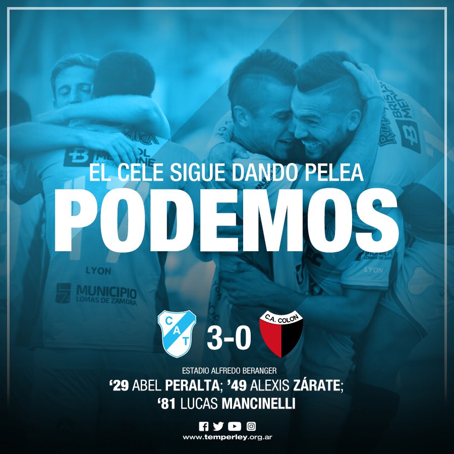 TemperleyOK's tweet image. Llenos de ilusión: Temperley se impuso 3-0 ante Colón y sigue dando pelea. 💪🏼#ConLaFeIntacta