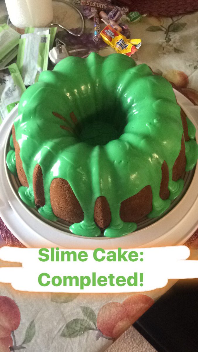 supasaiyan99's tweet photo. A perfect @Nickelodeon Slime Cake is finished for my birthday!!! Thanks Mom! #slimecake #happybirthdaytome #foreveryoung https://t.co/8DDQx1gH5i