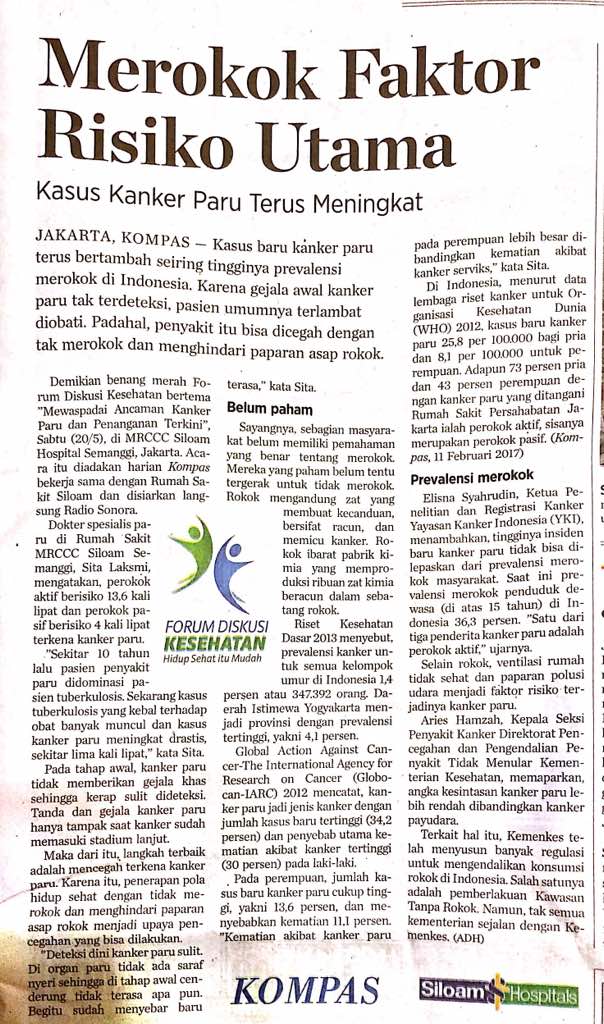 RoySparringa's tweet photo. "Gejala awal kanker paru tak terdeteksi dan pasien umumnya terlambat diobati". Masih berani terus merokok? @KerenTanpaRokok @blogdokter https://t.co/8wJdW1sE0E
