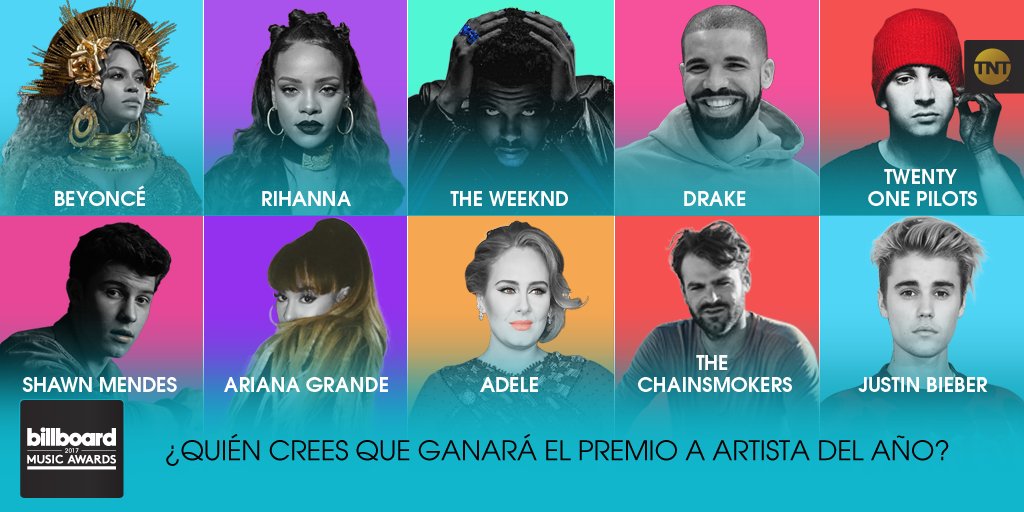 TNTLA's tweet photo. 👇🏻Elije a tu favorito con el hashtag #BillboardEnTNT 👇🏻
¡En breve, todos pegados a la pantalla de TNT! 🤗💃🏻🕺🏻
#BBMAs #BBMAs2017 https://t.co/D40TyHYcm6