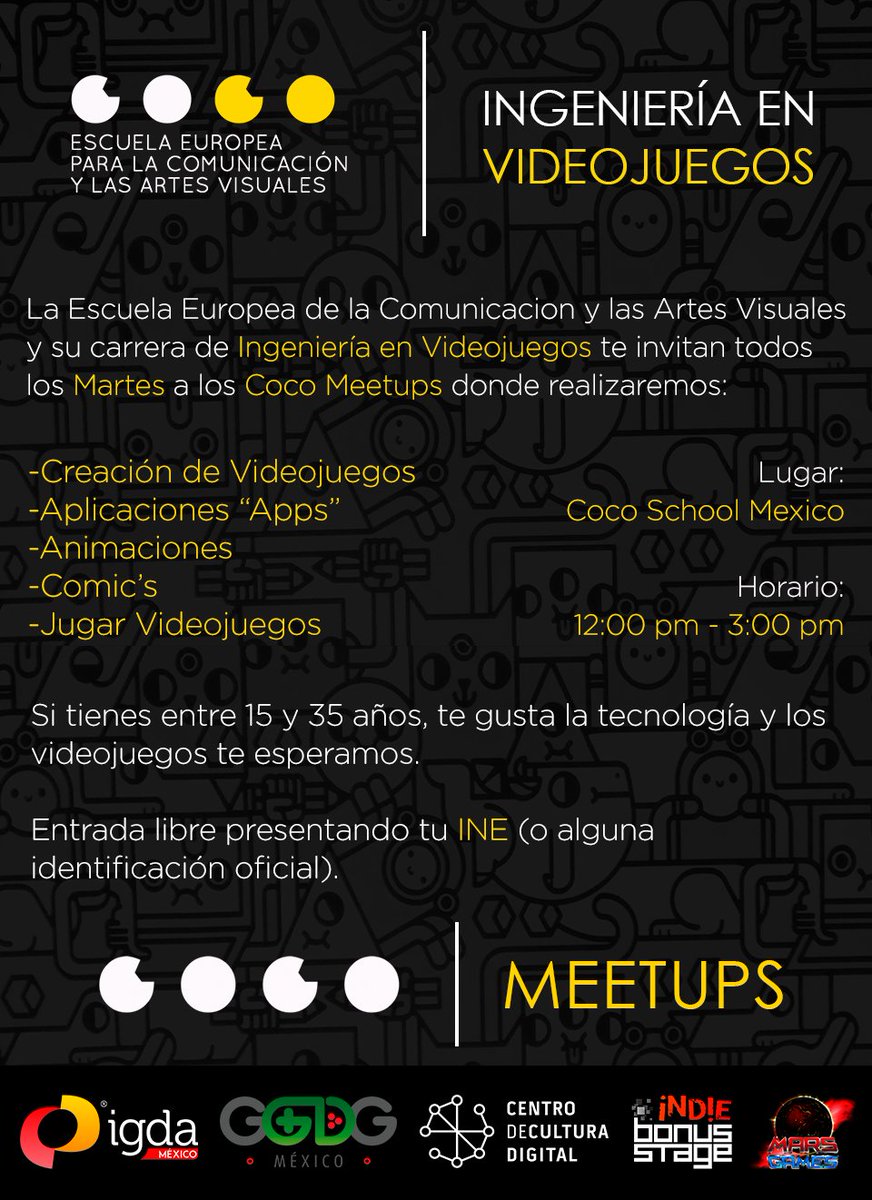 #gamedev #becoco #CocoSchoolMx #BrunoMars
Nos vemos el Martes 23 de MAYO a las 12 pm en el #CocoMeetup