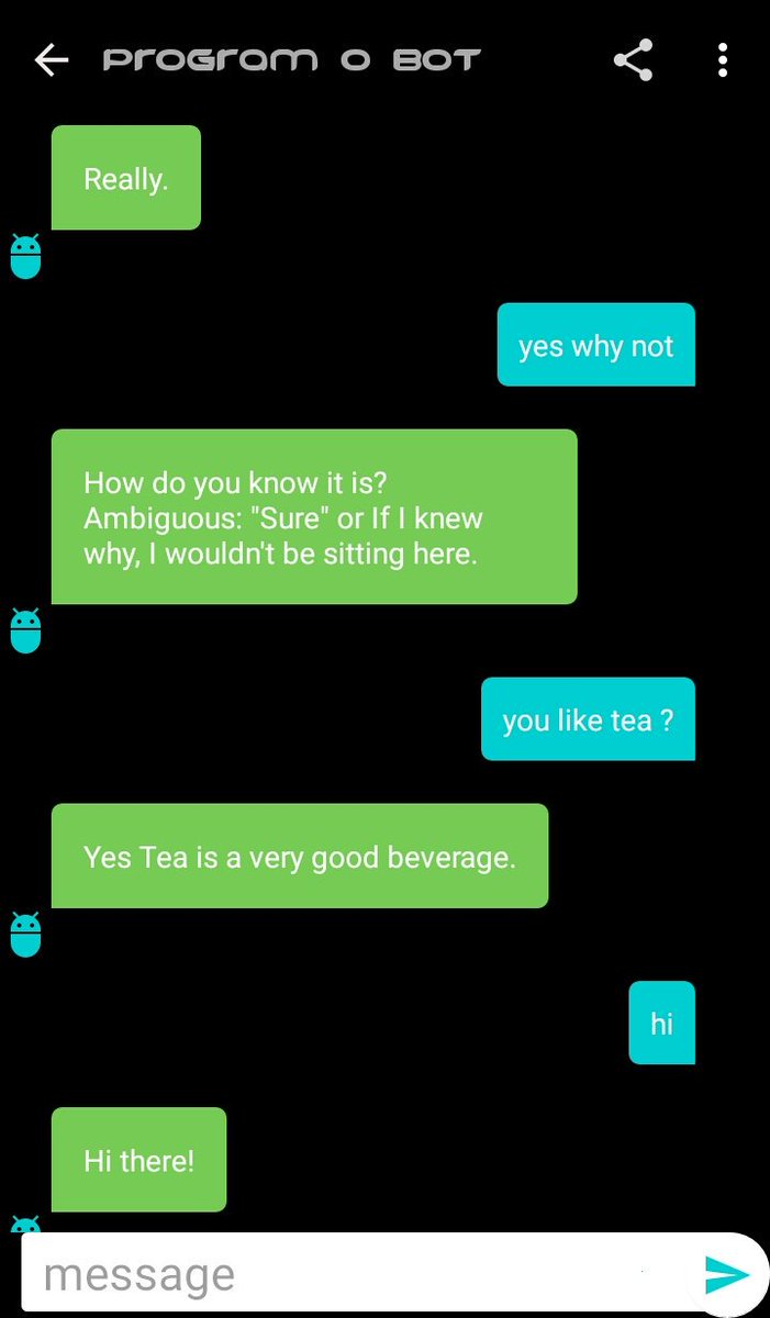 ChatZer0's tweet photo. Check out my #chat with Program O Bot on #ChatZer0 https://t.co/AKhDU0O738 #mondaymotivation #MondayMorning https://t.co/0bXTAHFE2D