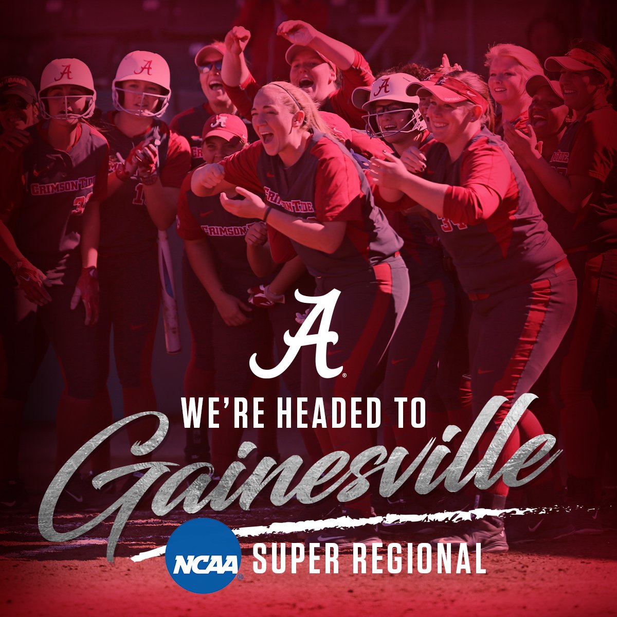 UA_Athletics's tweet photo. .@AlabamaSB is heading to its 13th-straight NCAA Super Regional round! #RollTide https://t.co/lYevQzFWRG
