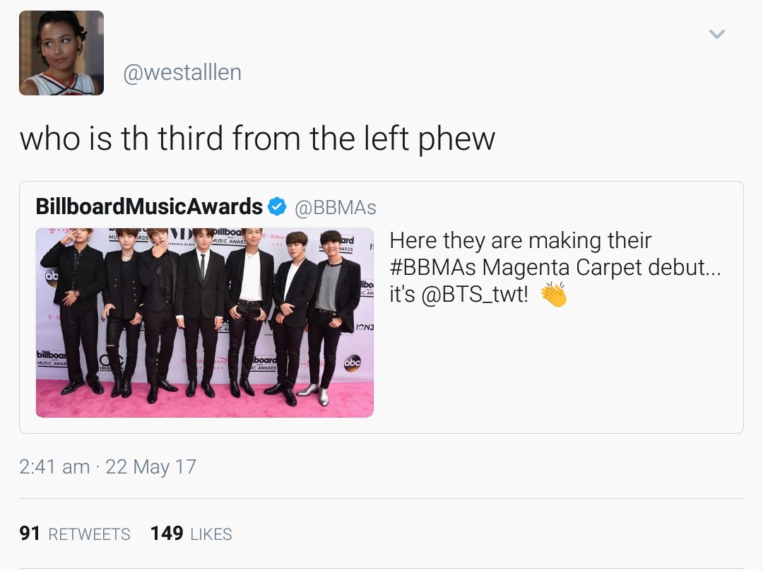 martincafes's tweet photo. seokjin deadass went from the nickname "car door guy" to the "the third from the left" A VISUAL LEGEND ONLY #BBMAs https://t.co/9uv9qw0Mh6