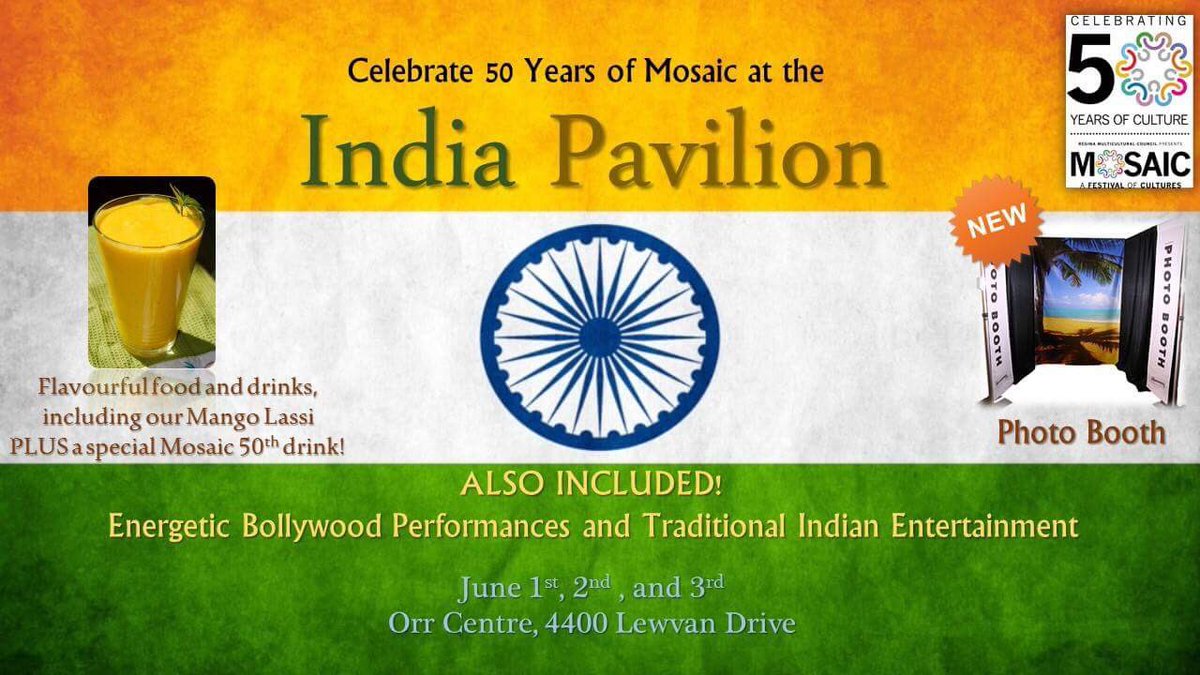 IndiaMosaic's tweet photo. Celebrate Mosaic's 50th anniversary with us! Join us for energetic &amp; vibrant performances, yummy food and exciting new feature items!🇮🇳🎉🇨🇦 https://t.co/Kjcwt4yHuC