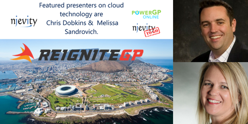 PowerGPOnline's tweet photo. #Njevity is GLOBAL! @chris_dobkins & Melissa Sandrovich will be featured presenters at @reignitegp! #MSDynGP #cloud https://t.co/4m9tEIHsDd https://t.co/0wQIspkDzh