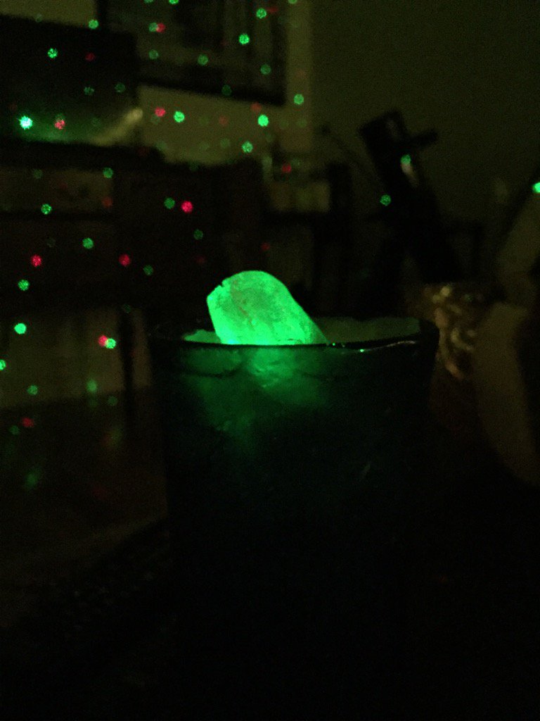 sflevac's tweet photo. Found some Kryptonite in my drink tonite. #Elflight #funwithgeeks #funwithlights https://t.co/6PQ47IgT0C