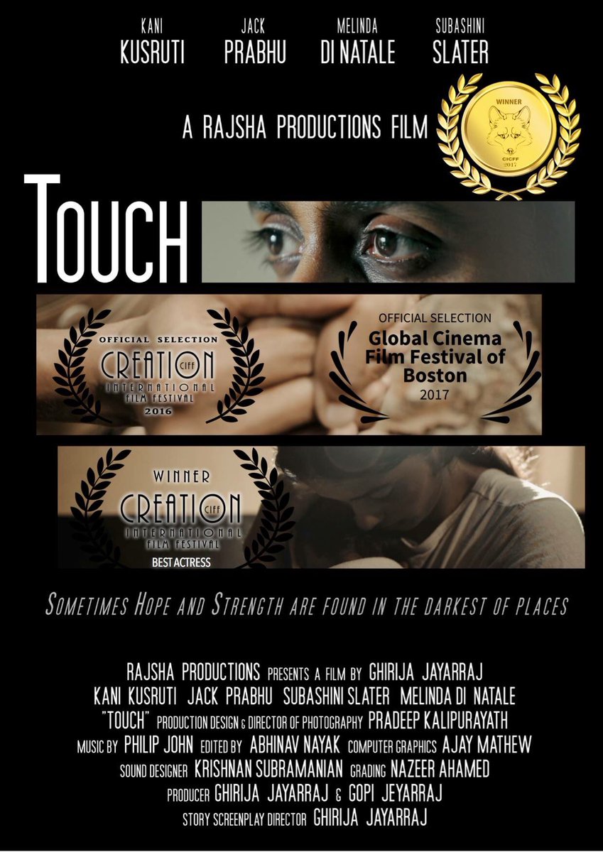 PRO_Rajsha's tweet photo. Winner Best short film April Season Calcutta International Cult Film Festival #touch #bestshortfilm  #CICFF https://t.co/3w5NVuzmtn