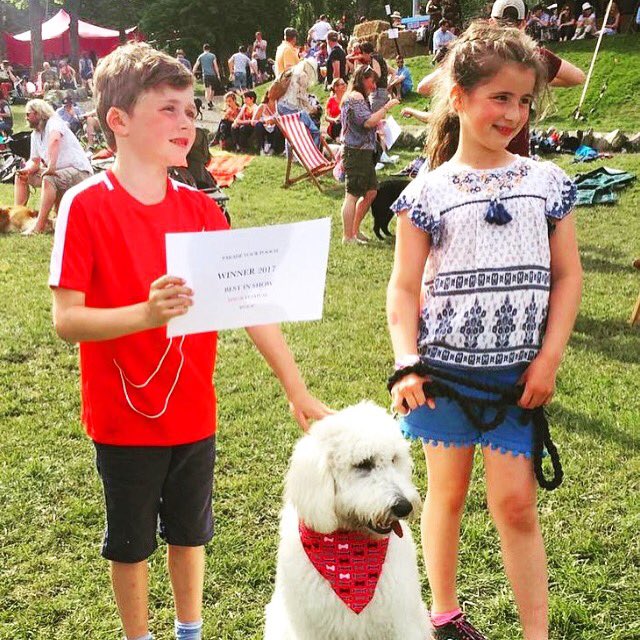 #BestinShow #winner at #Mhorfest17 DIPPER shown here by wonderful young handlers Brodie &amp; Emily WELL DONE 👍 #DogShow #Festival #Scotland