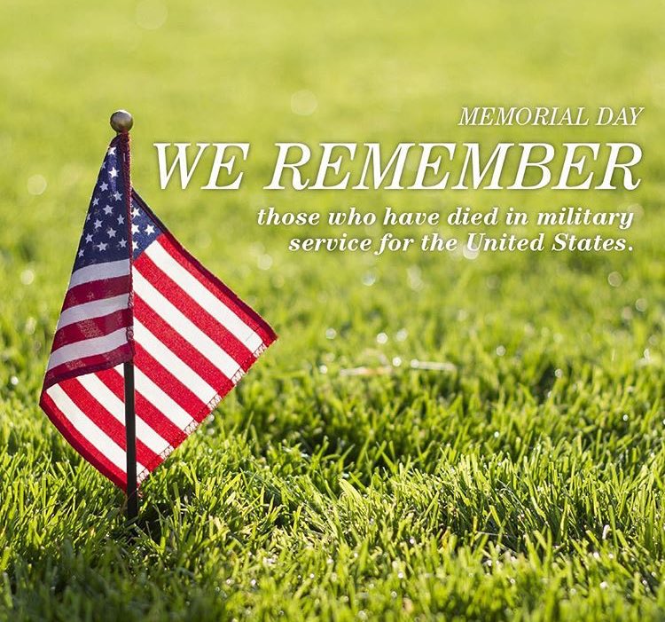 HAPPY MEMORIAL DAY! Our thanks to the men and women, and their families, who have so bravely sacrificed for our great nation. 🇺🇸