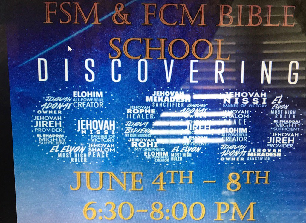 Teen VBS Sunday thru Thursday @ 6:30.  $ give away, scavenger hunts, food, &amp; pool party