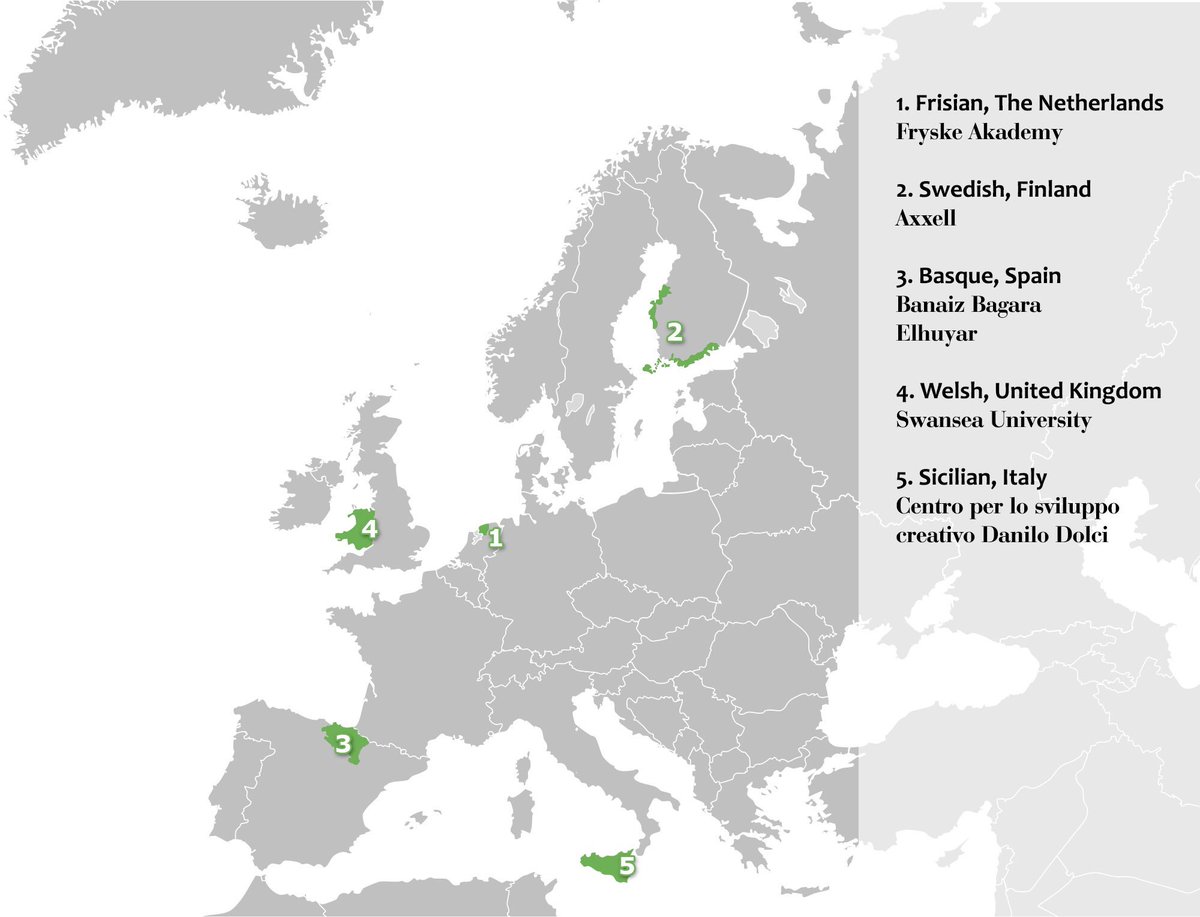 project_combi's tweet photo. Here are the COMBI partners and the languages involved! #Frysk #Euskara #Svenska (Suomi) #Sicilianu #Cymraeg @mercatornetwork https://t.co/fj4yaOo729