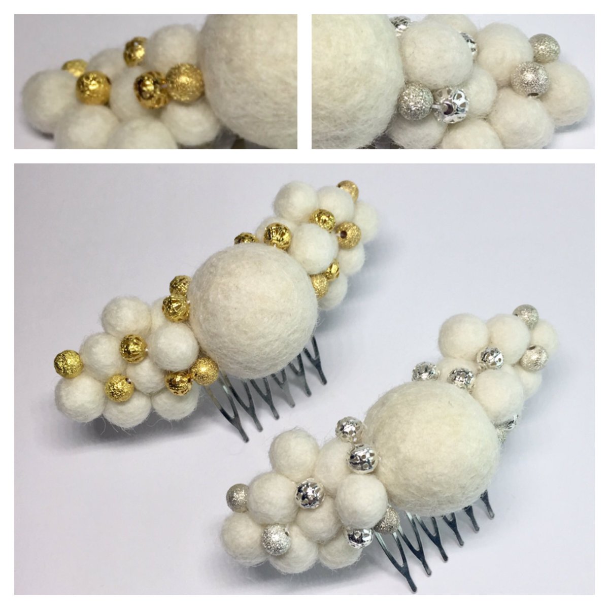 Woollen bridal combs  etsy.com/uk/shop/natash…