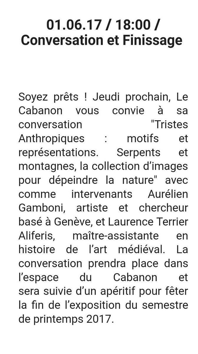 le_cabanon's tweet photo. Ce Jeudi à 18.00 @unil https://t.co/8B1mMnWNou