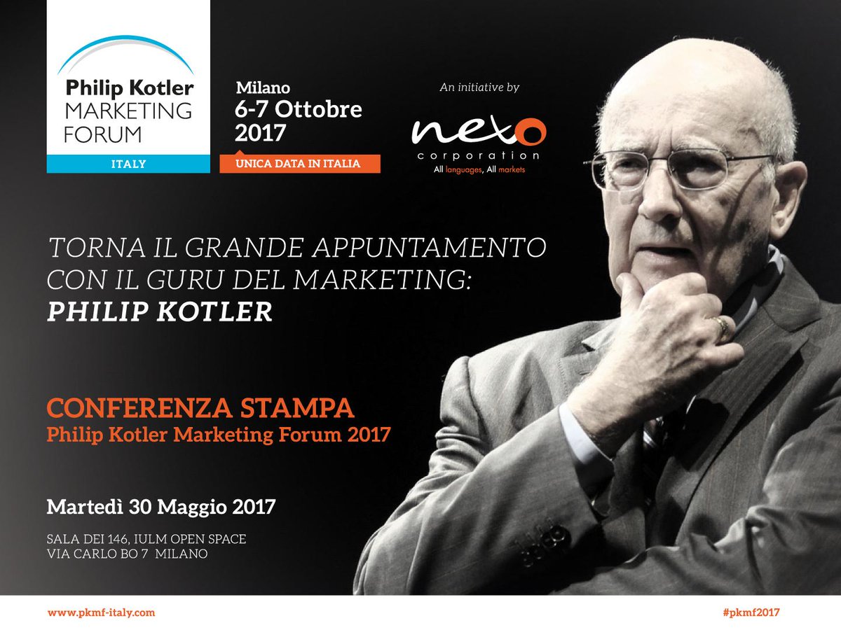 Nexo Corporation Srl (@nexocorporation) on Twitter photo Domani ore 10 @ #IulmOpenSpace di <a href="/uniiulm/">Università IULM</a> si terrà la conferenza stampa di presentazione del #PKMF2017 by <a href="/NexoCorporation/">Nexo Corporation Srl</a>
#leanmarketing Domani ore 10 @ #IulmOpenSpace di <a href="/uniiulm/">Università IULM</a> si terrà la conferenza stampa di presentazione del #PKMF2017 by <a href="/NexoCorporation/">Nexo Corporation Srl</a>
#leanmarketing