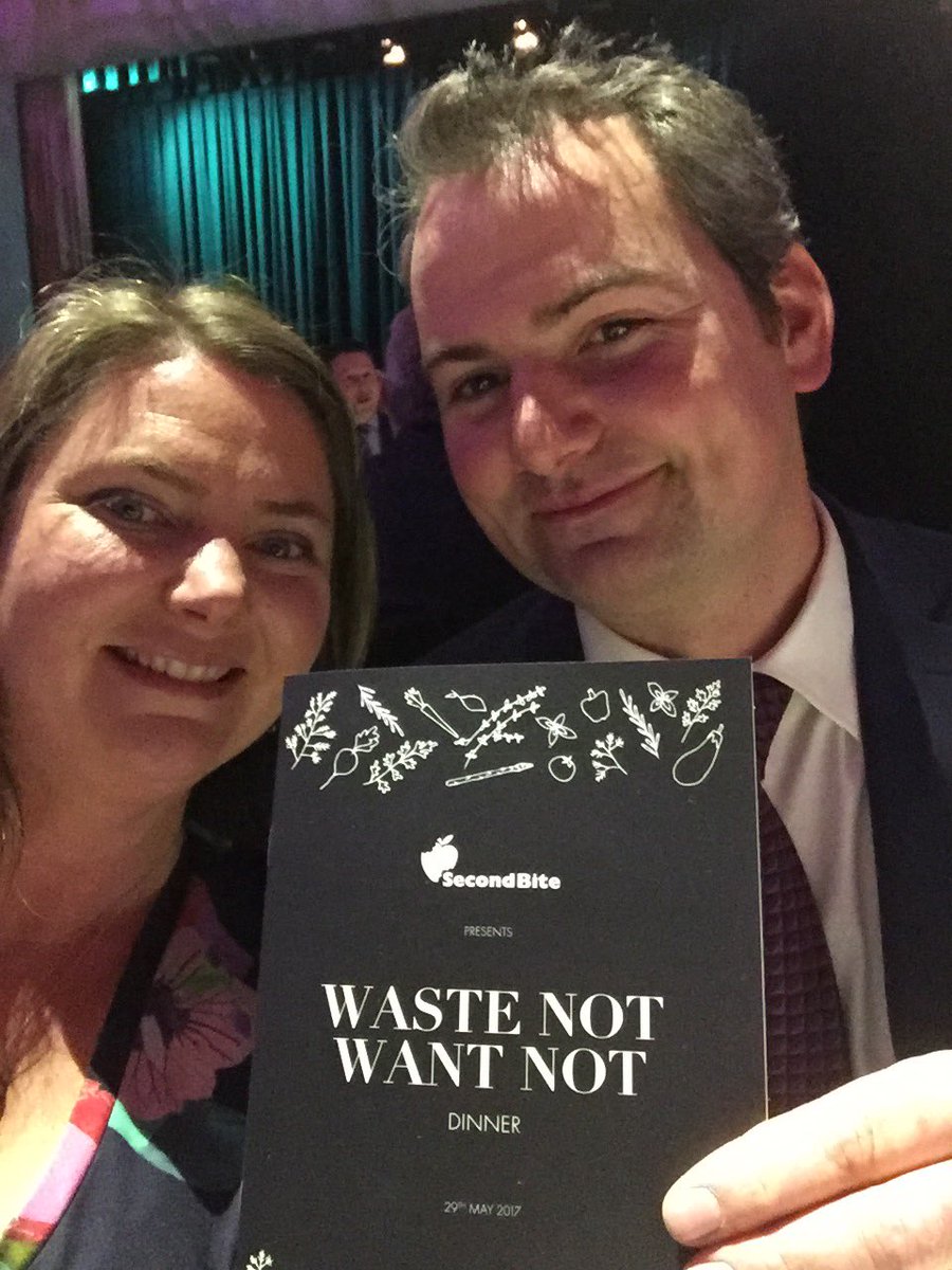 Proud to be sponsors of #secondbite #wastenotwantnot dinner. The food is amazing!!!!