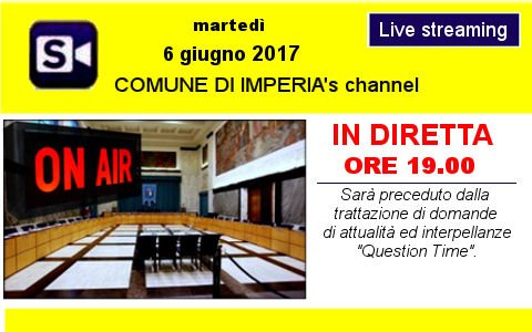 comuneimperia's tweet photo. #Imperia #StreamingComuneIM #ImperiaChannel @carlocapacci Consiglio Comunale martedì 6 giugno ore 19 Link https://t.co/fPOFxI61g4 https://t.co/XUgB7ZSr0h
