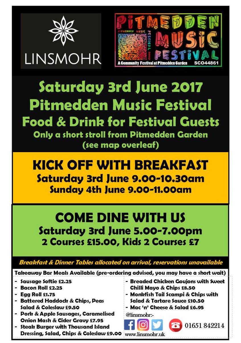 linsmohr's tweet photo. @PitmeddenFest @pitmeddenbothy   Great offer on food at the Linsmohr #pitmeddenmusicfestival #pittmeddengarden #linsmohr #pitmedden https://t.co/HzCd3LtGNb