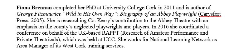 MICLimerick's tweet photo. Next up is Fiona Brennan @UCC #NationalLearningNetwork currently researching Co Kerry's contribution to @AbbeyTheatre https://t.co/I7ZXiNsboK