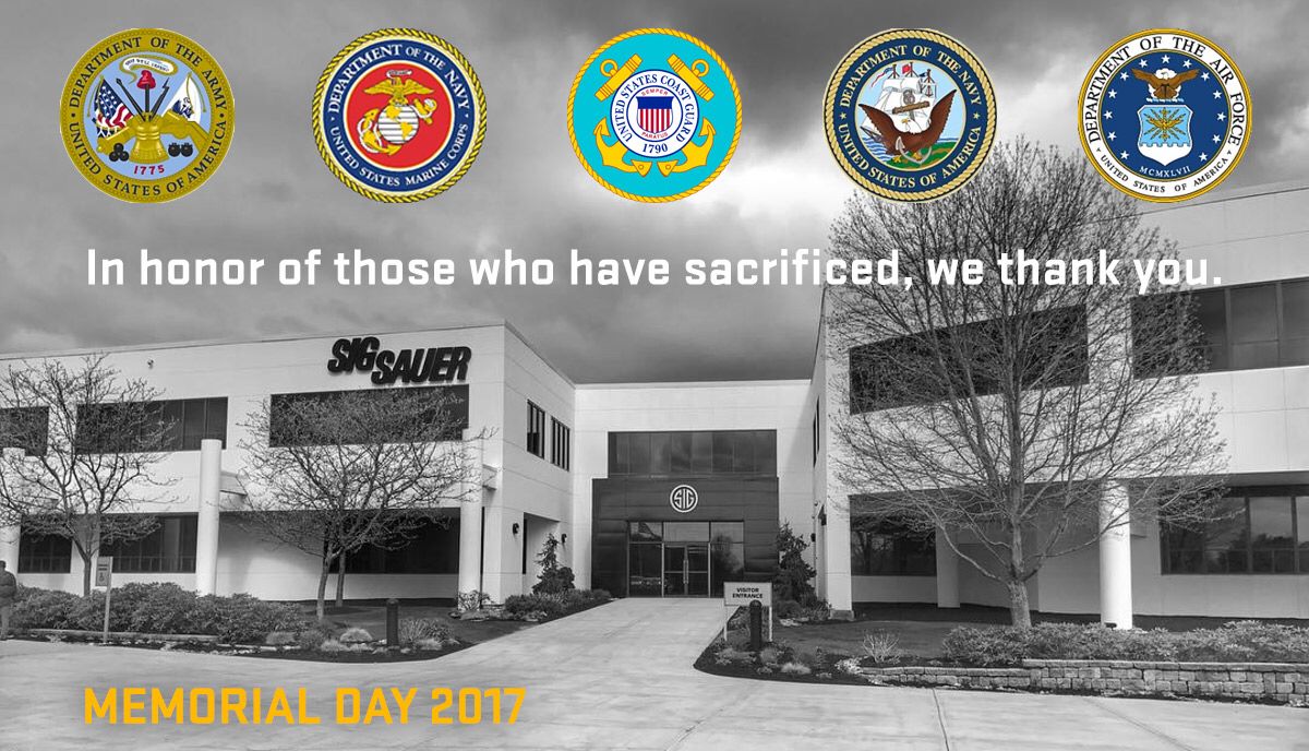 sigsauerinc's tweet photo. Honoring those who have paid the ultimate price in defending our freedoms. We thank you. #MemorialDay #thankaveteran #USA #remember #honor https://t.co/J7NVNPmeYe