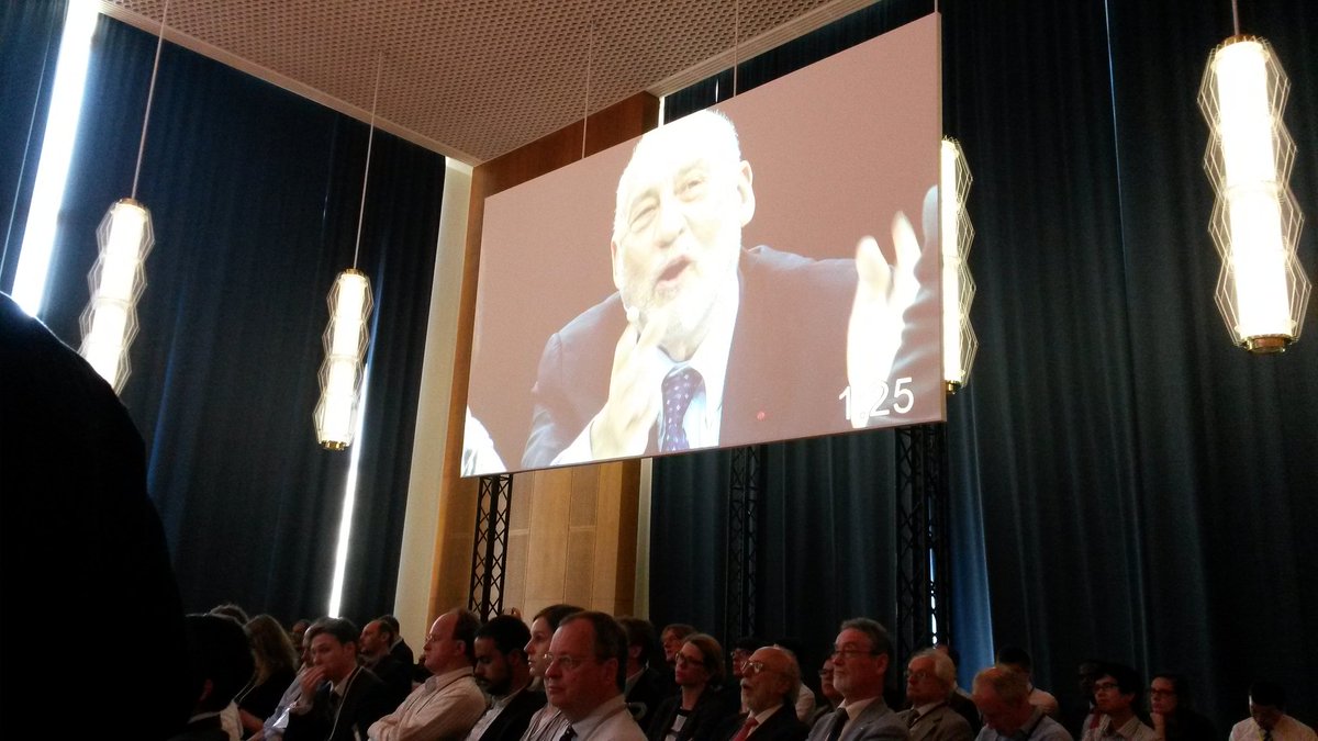 MediaFoxGermany's tweet photo. #Think20summit with JosefStiglitz arguing not pricing carbon means subsidizing fossil fuels and missing the global growth story @dw_politics https://t.co/rUoEYEcxrg