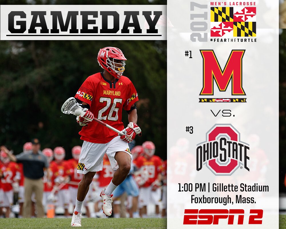 TerpsMLax's tweet image. Today we play for the national title 🏆 

🐢v 🌰

📍Gillette Stadium
⏰ 1:00 pm
📺 ESPN2
Sky 🎥 ESPN3
📻 Westwood One

#BeTheBest