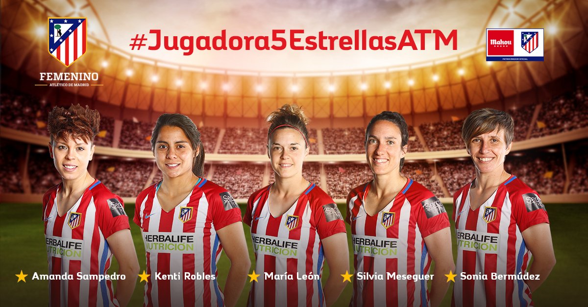 futbolmahou's tweet photo. Ya puedes elegir a la mejor jugadora del @AtletiFemenino de la temporada. ¡Utiliza #Jugadora5EstrellasATM para votar! https://t.co/wS7e9bLZcx