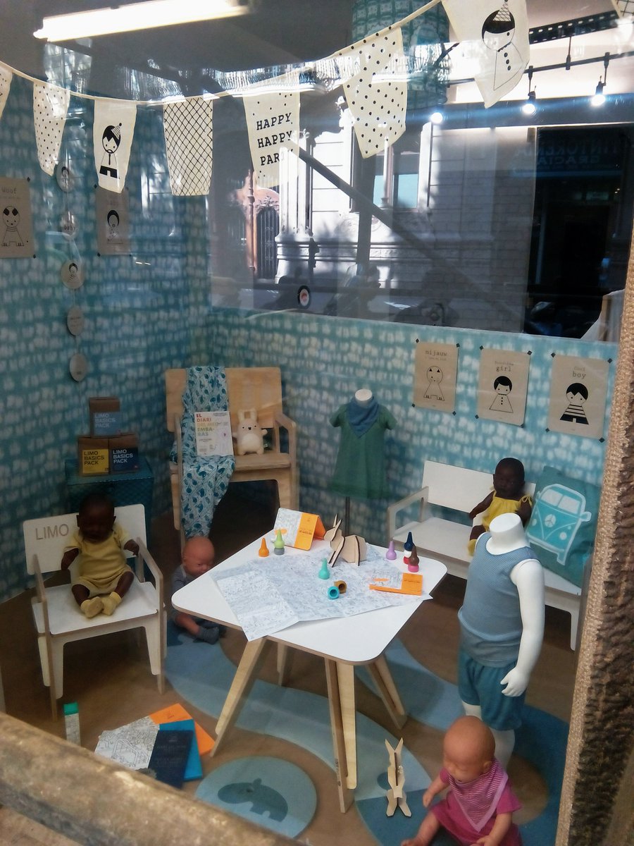 SlideartNL's tweet photo. Look how nice! 😃 SLIDEART furniture exhibited in the show window of @limobebe in Barcelona. #slideart #chair #table #sofa #rockingchair https://t.co/OP2jw7zbL0