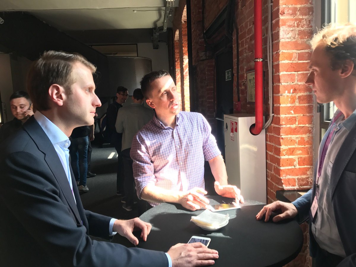 bitcadplatform's tweet image. At Genesis Conference Vlad Mitrofanov(BitCAD)met with Alexander Ivanov,founder and CEO of the decentralized platform for crowd hosting,Waves