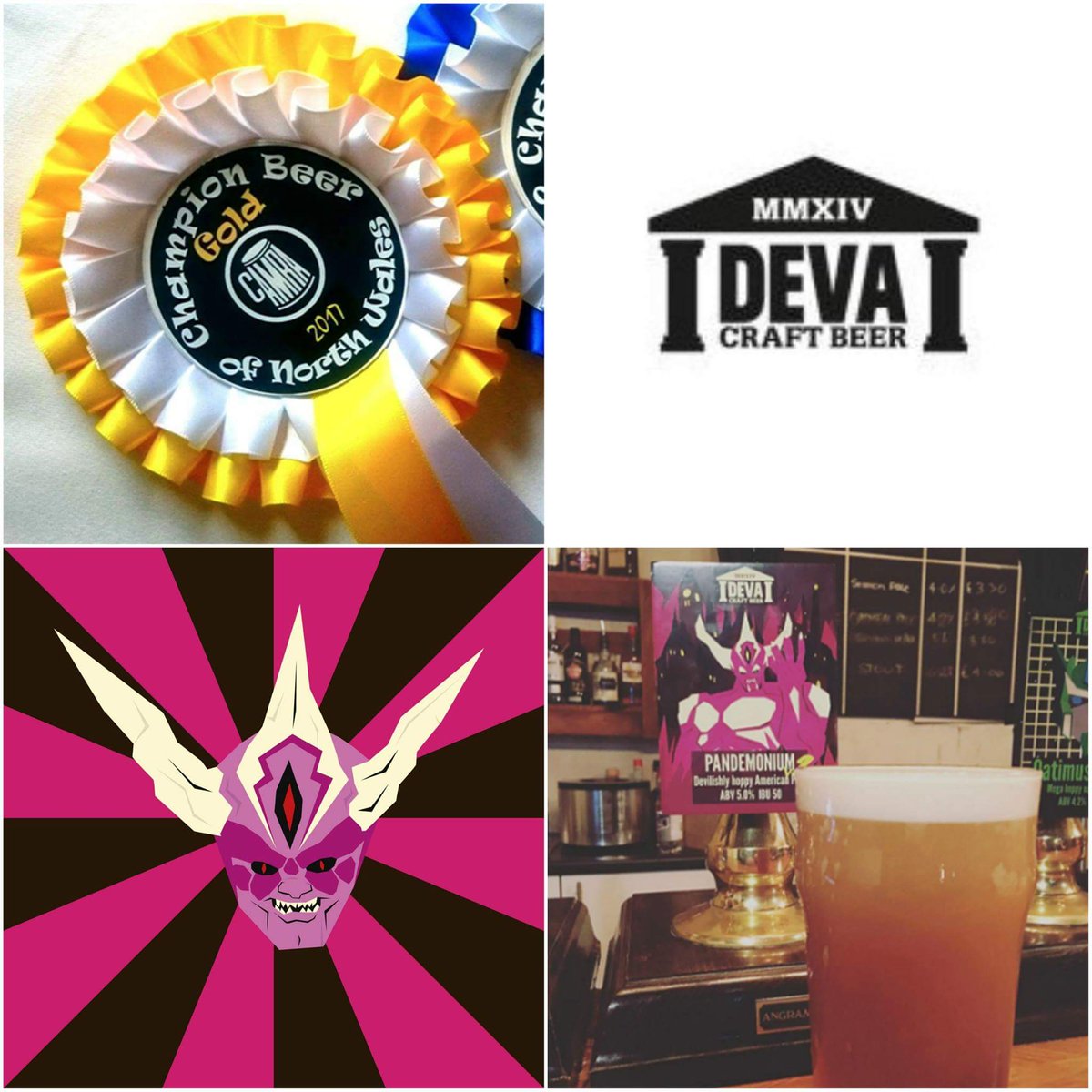 DevaCraftBeer's tweet photo. We don't want to brag... No, wait, yes we do. Our Pandemonium V2 is the champion beer of North Wales. So there. 🍺 https://t.co/N2dAh7XDGs