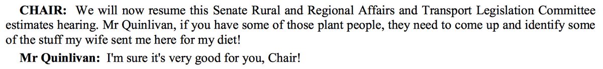 Rural and Regional Affairs and Transport Legislation Committee, 25/5/2017, p.25 Senator O’Sullivan in the Chair #auspol #estimates