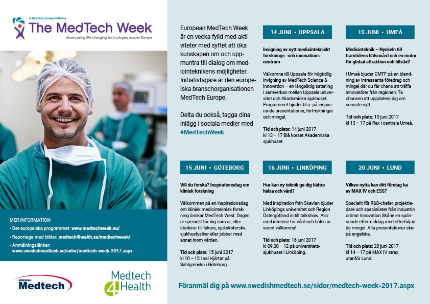 kristinasvens15's tweet image. Jag vill gå på allt! #MedtechWeek medtech4health.se/det-svenska-me…

#medtech4health #medtechweekSE