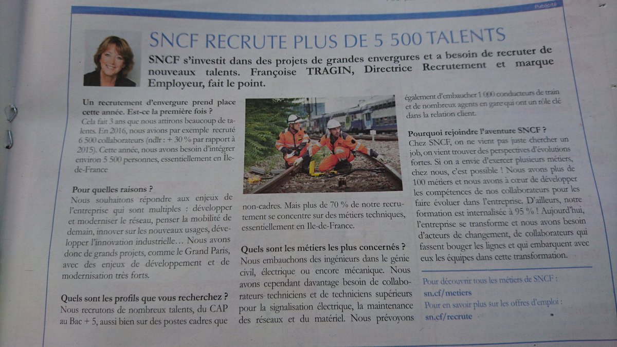 ControleurPM733's tweet photo. @SNCF_Recrute dans @20Minutes avec une interview de @FTragin https://t.co/LgPBxZK5km