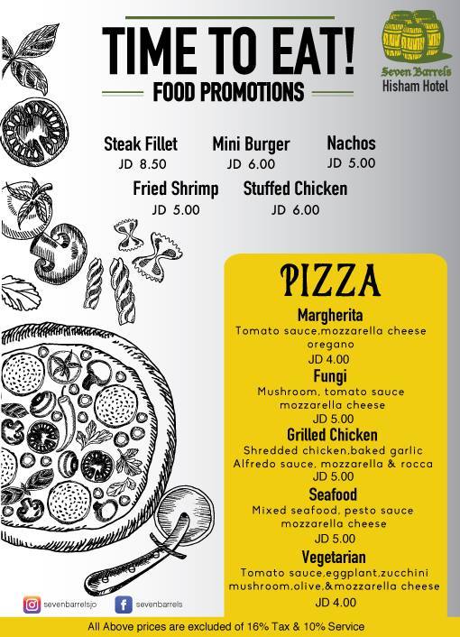 You can't go wrong with pizza, so join us at Seven barrels and enjoy our yummy pizza.....