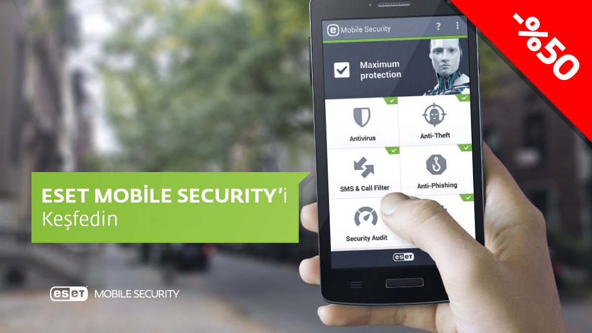 ESETTurkiye's tweet image. ESET Mobile Security kısa bir süre için %50 indirimli, fırsatı kaçırmayın... #AndroidWeek play.google.com/store/apps/det…