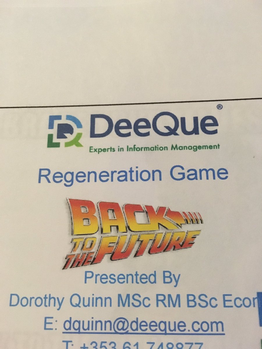 DeeQueLTD's tweet photo. Looking forward to speaking at the #IRMS2017 at 11.50 on the Regeneration Game Back to the Future https://t.co/iDNV8bzYrV