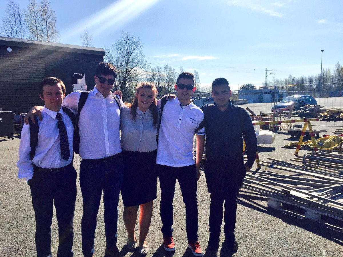 Off to work <a href="/BusinessNSC/">Business@NSC</a> <a href="/ns_college/">North Shrops College</a> looking good guys #SunnyFinland