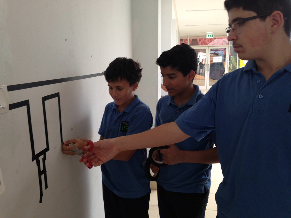 HMMeinen's tweet photo. #grade7art #maskingtapemural @rvis_bh #rvis_art #rvisionaries https://t.co/QSXRLtSqzz
