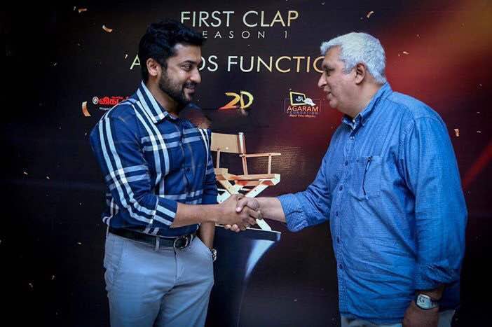 SuriyaFansClub's tweet photo. • @Suriya_offl Anna At #MoviebuffFirstClap ShortFilm Contest Awards Function♥Spends His Time In Encouraging YoungTalents😇 @rajsekarpandian https://t.co/J3eDy5s84k