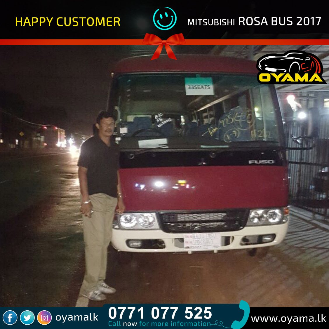 oyamalk's tweet photo. #Happy Customer From #Ja-ela 😀 #Mitsubishi Rosa Bus 2017
#oyama #oyamakandy #kandy #happylankans #photooftheday #picoftheday https://t.co/A44fbqtync