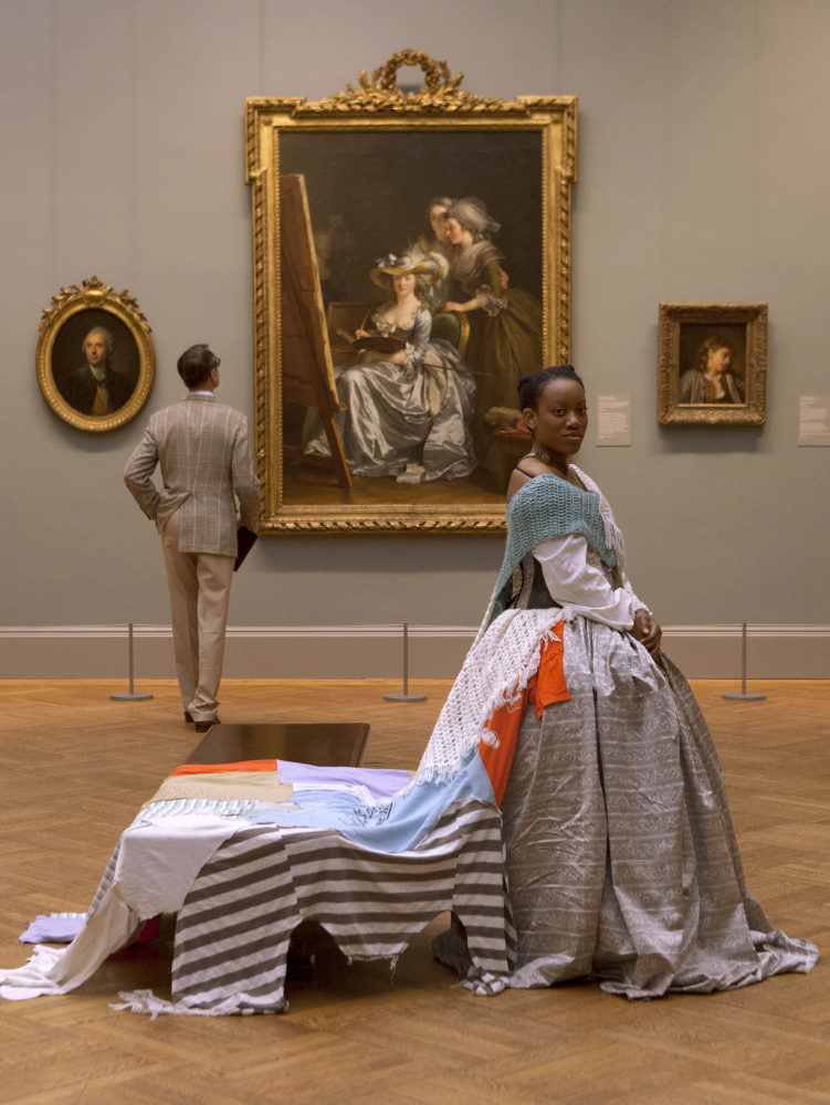 womensart1's tweet photo. Victoria Udondian, Nigerian mixed media installation artist whose work often links issues of history and identity to textiles #womensart https://t.co/0dr5wXtS31