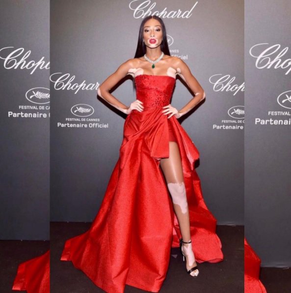 #Cannes2017 #redcarpet <a href="/winnieharlow/">♔Winnie Harlow♔</a> #wearing #zuhairmurad #couture  <a href="/chopard/">Chopard Official</a> <a href="/mannyuk/">MannyUK</a> #stylesbyus #shoes <a href="/jimmychoo/">Jimmy Choo</a> #makeup @LLETITIAONLINE