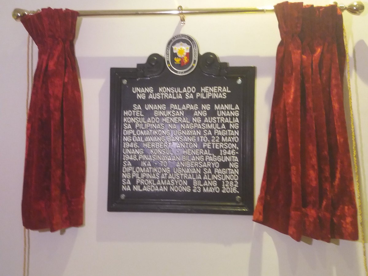 KristanCid's tweet photo. Marker 'Unang Konsulado Heneral ng Australia sa Pilipinas' unveiled in celebration of 71st Philippine-Australia Friendship day @dzrhnews https://t.co/CaUZIZ5B5O