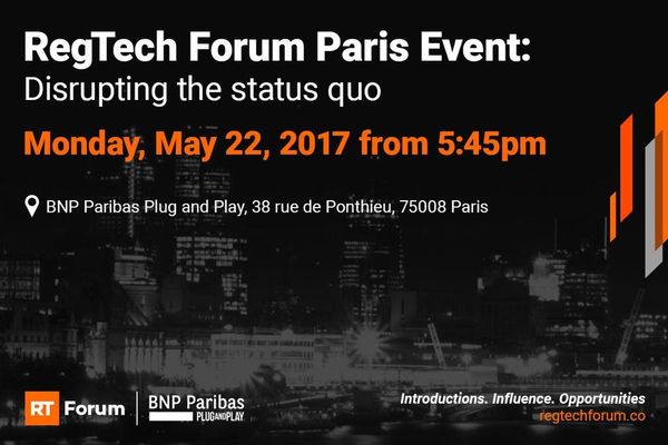 scaledrisk's tweet photo. "Can #RegTech Disrupt the status quo" Join @btillay on "How a regtech can collaborate w/ a tier one bank?" #RTPAR https://t.co/8KaeMTfleD https://t.co/BFpHDYJ4Gs