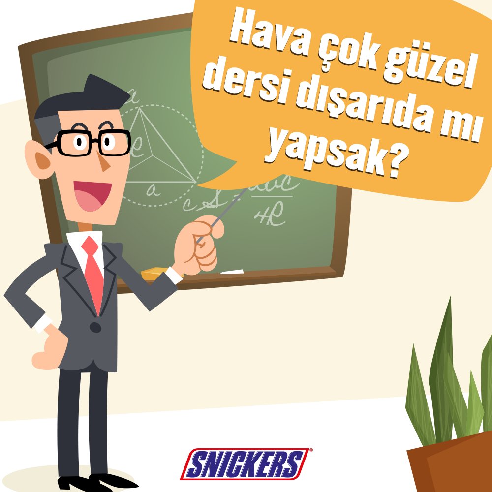 Öğretmenime bir Snickers verin! ACİL. 😄
#AçkenSenSenDeğilsin