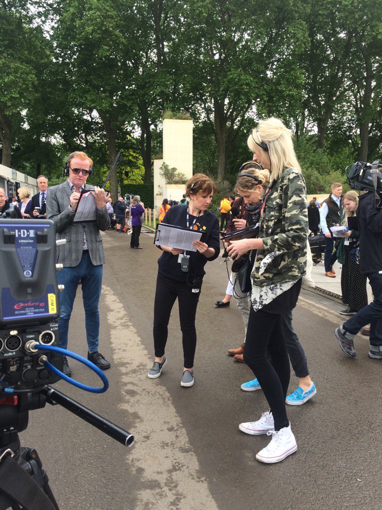 MissHelenThomas's tweet photo. The fab @achrisevans team doing their thing live on @BBCRadio2 from the Feel Good Gardens @The_RHS #RHSChelsea https://t.co/PIBmShbO74